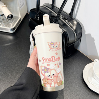 女生隨行卡通保溫杯-麗貝德玲娜貝兒車用咖啡杯-520ml隨行雙飲吸管水杯