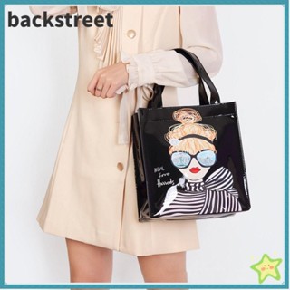 BACKSTREET購物錢包,可重複使用環保女士托特包購物袋,夏季大容量防水的ＰＶＣ沙灘手提包