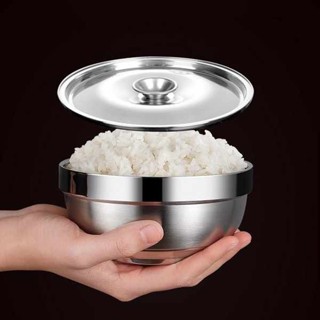 鋼鐵大碗公 不鏽鋼碗 拉麵碗 304不鏽鋼碗帶蓋泡麵防燙隔熱保溫雙層家用大小飯碗兒童防摔湯碗