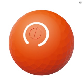 寵物玩具引力球 狗狗自動彈跳旋轉球 USB充電寵物益智滾滾球 內建電池 橙色