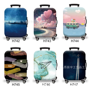 印花箱套加厚行李箱保護套旅行箱防塵罩拉桿皮箱彈力套箱套彈力行李箱保護套加厚耐磨行李箱套旅行箱套旅行防塵袋