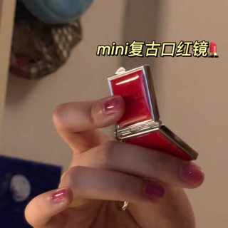 房間裝飾品 化妝鏡 復古紅口紅鏡mini小鏡子高顏值宮廷風上課化妝鏡隨身鏡可愛可折疊
