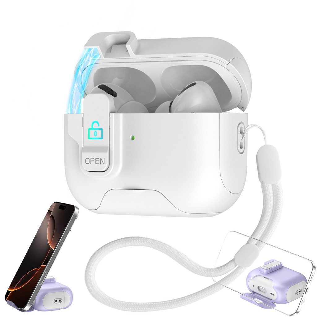 AirPods4 保護殼 自動彈蓋 桌面支架 耳機保護套 蘋果耳機套 適用於 AirPods Pro 2 3 4