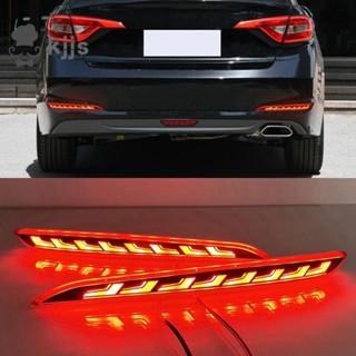 2015-2017 年汽車後保險槓燈 LED 動態轉向訊號燈後警示燈反射器