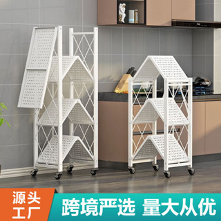 嚴選廚房用品免安裝摺疊廚房置物架家居微波爐收納架