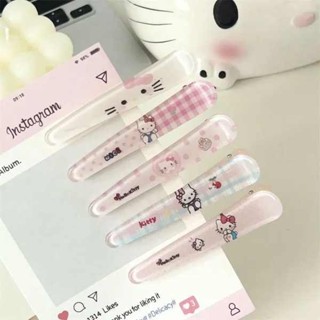 短髮髮飾 三麗鷗髮夾 可愛格子三麗鷗鴨嘴甜美ins少女劉海卡通百搭簡約網紅發卡一字夾
