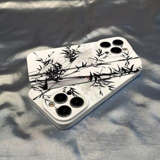 高階 中式 簡約 水墨竹子 手機殼 新款 適用iPhone 16Pro 15Plus 7Plus 14ProMax 13