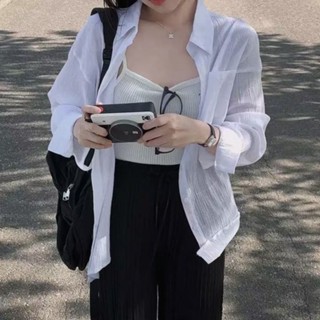 【HOT 本舖】 大碼女裝肌理感防曬衣襯衫外套薄款長袖外搭開衫