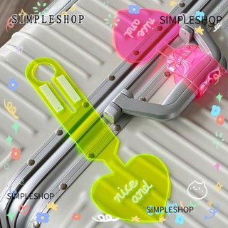 SIMPLESHOP 行李牌彩色熒光飛機行李箱牌防丟PVC旅行登機牌