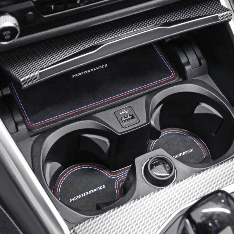 BMW 防滑汽車杯墊杯架儲物墊由 Alcantara 製成,適用於寶馬 G20 G23 G28 3 4 系列 M 性能內
