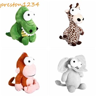 PRESTON動物毛絨玩具,鱷魚長頸鹿毛絨森林動物娃娃,大眼睛填充娃娃卡通大象猴子毛絨兒童玩具