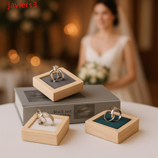 JAVIERS耳環戒指收納盒,純色款珠寶首飾展示木製珠寶展示道具,戒指展示架戒指支架盒結婚戒指盒
