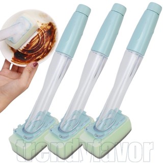 1/2 件皂液器洗碗刷 - 可拆卸洗碗工具 - 帶液體洗滌劑分配器 - 可更換鍋刷 - 廚房水槽洗滌器 - 長柄海綿刷