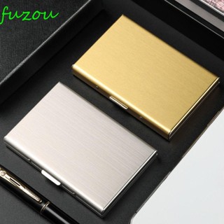 FUZOU名片夾,10個卡插槽不銹鋼卡片防磁盒,簡單多卡位卡片相簿ID文件銀行卡套旅行