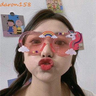 DARON女孩獨角獸眼鏡女性眼鏡透明可愛韓版眼鏡有趣派對眼鏡用品派對裝飾品