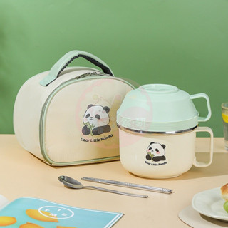素·妍精品薈 臺灣熱賣 可愛風304不銹鋼飯盒 學生帶蓋飯盒 上班族食堂打飯快餐盃 防燙泡麵碗 熊不銹鋼飯盒 臺灣出貨