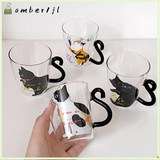 AMBERKS玻璃杯,竹製蓋子珍珠奶茶杯子,冷飲用玻璃吸管咖啡杯
