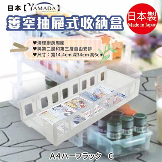 日本【YAMADA】簍空抽屜式收納盒 富