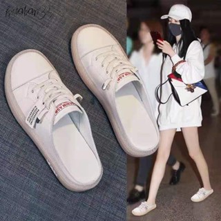 JH現貨 包頭半拖鞋女 無後跟鞋 小白鞋女 懶人鞋女 平底女鞋 穆勒鞋女 懶人拖鞋 便鞋 軟底拖鞋女 外穿拖鞋女