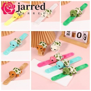 JARRED 毛絨烏龜拍手手鍊,烏龜手拍手圈毛絨烏龜腕帶,腕帶抱抱玩具填充毛絨趣味填充烏龜拍打帶玩具兒童