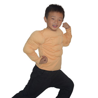 兒童假肌肉上衣男角色扮演舞臺表演成人腹肌服裝cos帥氣表演衣服