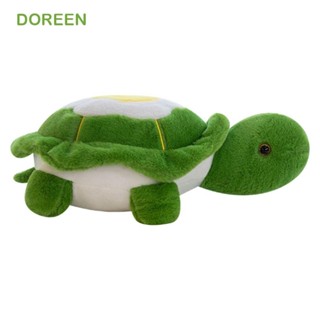 DOREEN 荷包蛋烏龜毛絨玩具柔軟蓬鬆烏龜填充娃娃兒童陪伴玩偶可愛系列 35 釐米烏龜動物娃娃兒童生日聖誕節