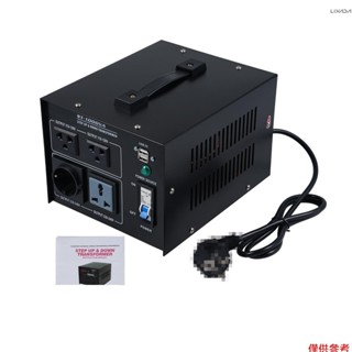 1000W 電壓互感器升壓降壓轉換器電源轉換器 110V 至 220V 2x USB 埠高效良好的筆記本電腦、移動電話