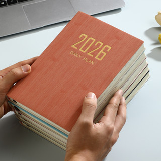 2025年a5英文日程本2026加厚每日計劃筆記本365天時間年歷本筆記本記事本日記本手賬本活頁本文具