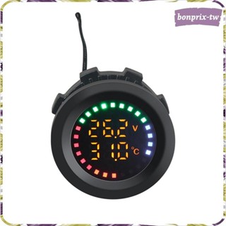 [Bon] 汽車數字溫度電壓監測器 12V 24V 溫度檢測器多功能顯示
