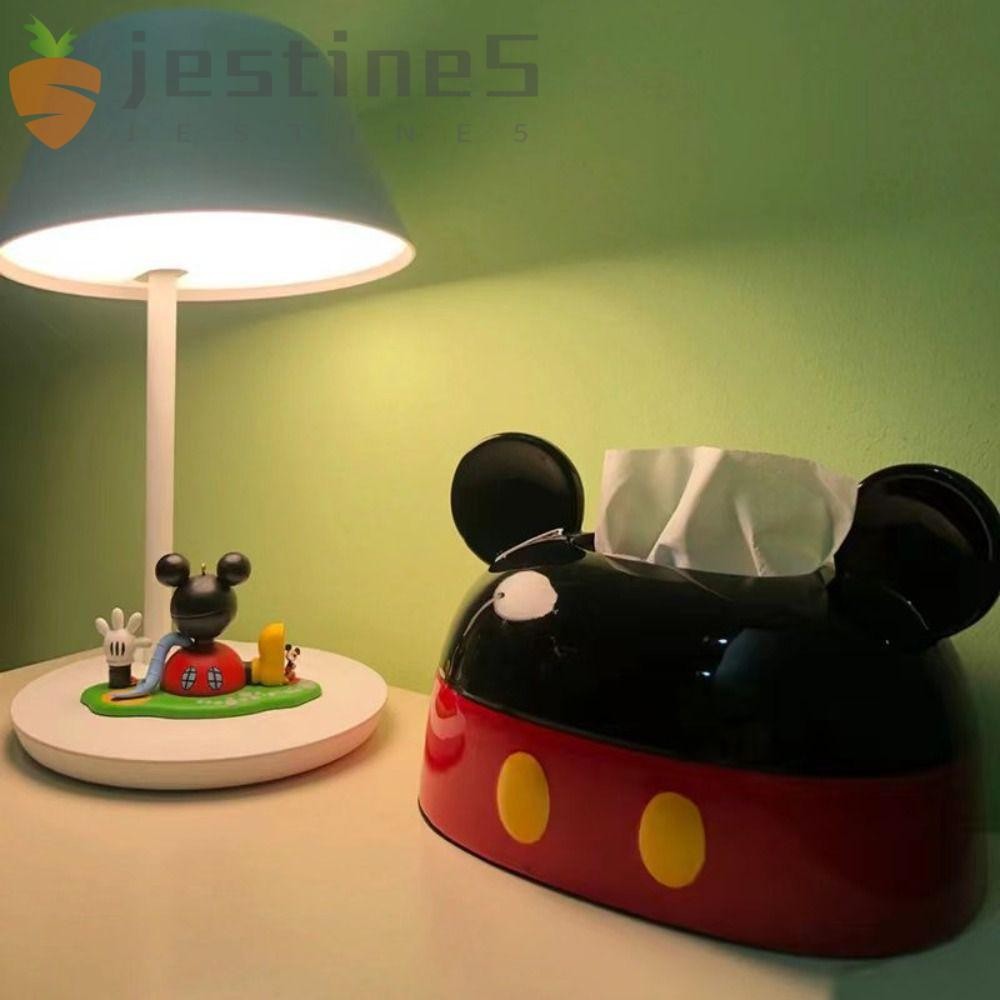JESTINE米老鼠收納盒,模型玩具裝飾性米老鼠紙巾盒,黑膠大耳朵卡通米奇擺件擺件家居裝飾