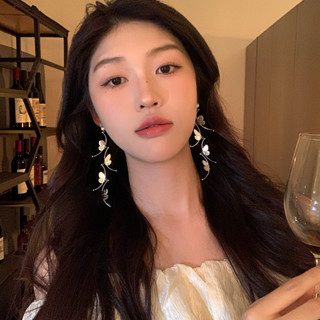 【HOT 本舖】 輕奢小眾長款流蘇鏤空蝴蝶耳環女韓系甜美時尚氣質耳釘網紅耳飾品