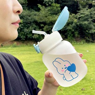 隨行杯 水壺 便攜簡約杯子帶吸管耐高溫隨行玻璃杯女生高顏值辦公杯牛奶咖啡杯