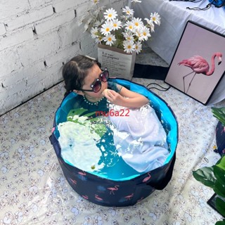 ^臺灣出貨^兒童洗澡桶可摺疊泡澡桶免安裝旅遊家用便攜旅行沐浴桶戶外水盆^熱賣^