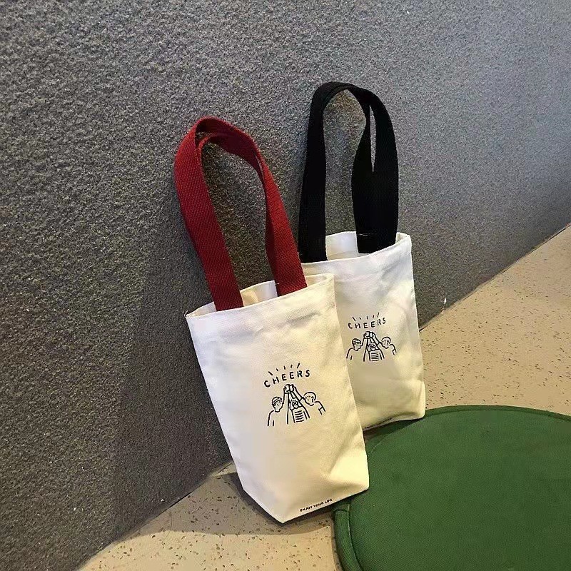 客製化【杯套】奶茶套 帆布袋logo圖案手提環保包購物袋廣告雨傘袋杯紅酒杯套定做
