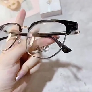 半匡眼鏡 黑框眼鏡 眼鏡防滑 眼鏡框 半框眼鏡 無框眼鏡 新款小紅書半框男防藍光眼鏡平光鏡韓版女眉毛近視眼鏡批發個性潮