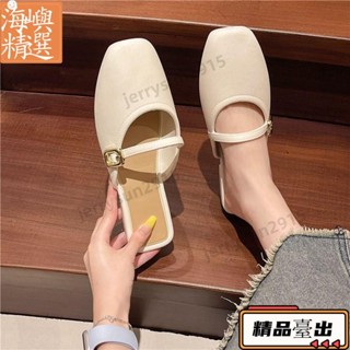 ⭐臺出⭐休閑鞋 法式樂福鞋 2025新款韓版法式包頭單鞋拖鞋女夏季外穿懶人複古穆勒休閒平底拖