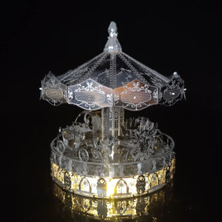 十二星座旋轉木馬3D金屬拼圖DIY手工建築高難度拼裝玩具