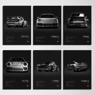 跑車 P-Porsc-Che 918 GT3-RS-911 海報自粘藝術防水紙貼紙咖啡屋酒吧房間牆壁裝飾