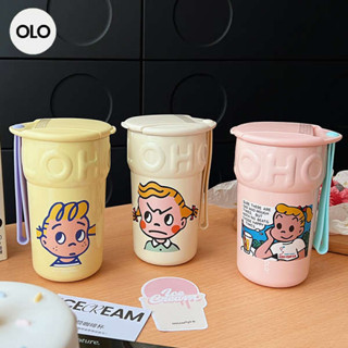 熱水壺 陶瓷保溫杯 熱水瓶 holoholo保溫杯拿鐵咖啡杯高顏值陶瓷內膽隨行便攜不鏽鋼甜筒水杯