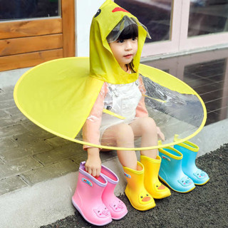 兒童雨衣 輕便雨衣 可愛 兒童飛碟雨衣小黃鴨斗篷式雨傘帽抖音男女幼兒園小孩網紅寶寶雨衣