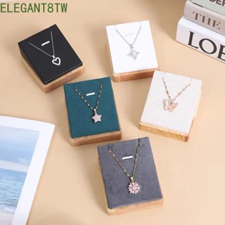 ELEGANT8TW珠寶吊墜支架,手工製作節省空間木質項鍊展示架,便攜式光滑的平底珠寶收納託盤
