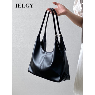 IELGY 復古簡約通勤托特包 大容量軟皮手提包