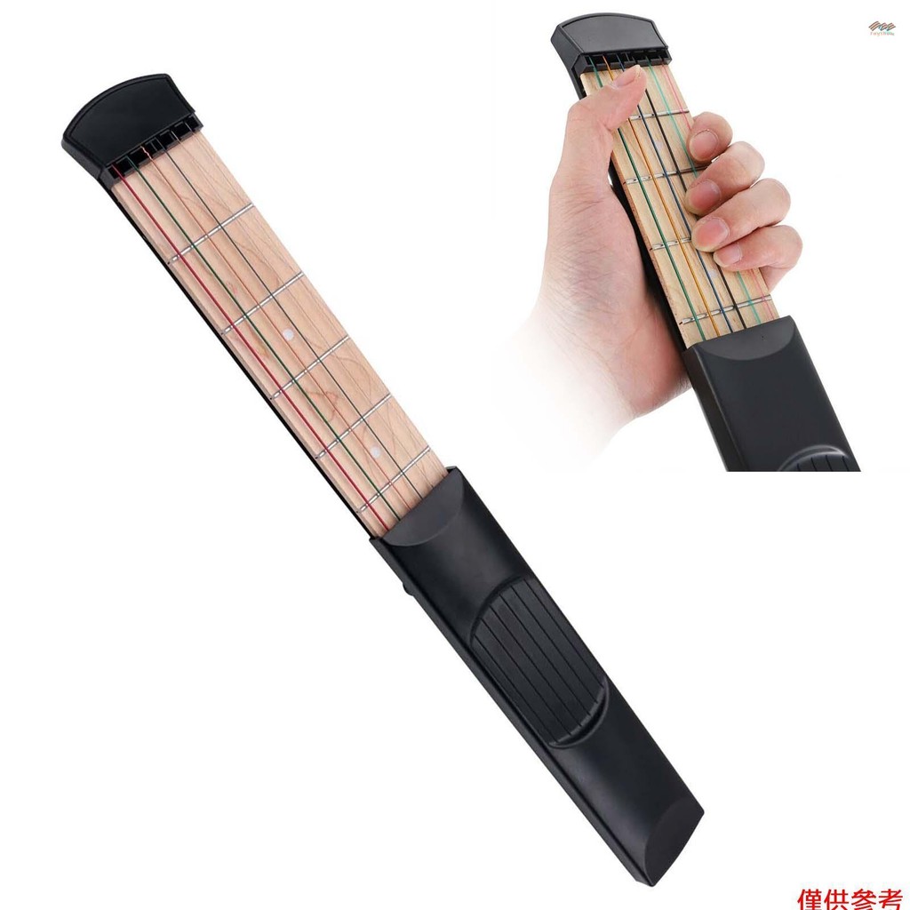 全新袖珍吉他彩色和弦訓練器吉他訓練器楓木吉他練習工具 6 弦 6 品模型適合初學者