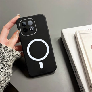 IQOO Z10 Turbo Pro 手機殼黑色矽膠軟後蓋帶磁性無線充電貼紙