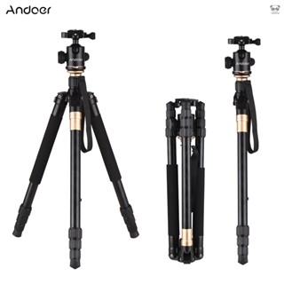 Andoer Q999 158cm/62英寸鋁合金三腳架 可反折 可拆做獨腳架 承重10kg 配收納包 螺扣款 金色