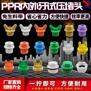 【臺灣出貨】PPR塑膠絲堵4分6分1 2外絲堵頭20 絲堵內牙塑膠管堵管帽配件帶圈