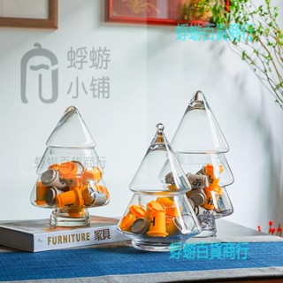 居家小擺件可愛透明玻璃罐造型儲物罐咖啡膠囊耶誕節櫥窗生日派對『蜉蝣百貨商行』