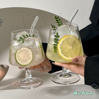 ins網紅餐廳玻璃盃酒盃矮腳白蘭地盃冰咖啡盃蘇打chic簡約飲料盃