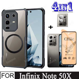 4 合 1 Infinix Note 50x 手機殼磁性貼紙防震手機殼適用於 Infinix Note 50 Pro 4