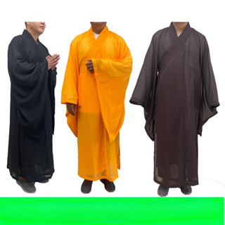 麻紗海青和尚居士服佛衣大褂咖啡色僧服僧衣海清服男女款522